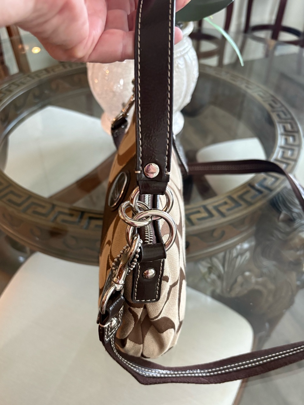 🤎🤎COACJH Y2K SIGNATURE BROWN JACQUARD DEMI BAG!🤎🤎F19218 - Picture 3 of 8